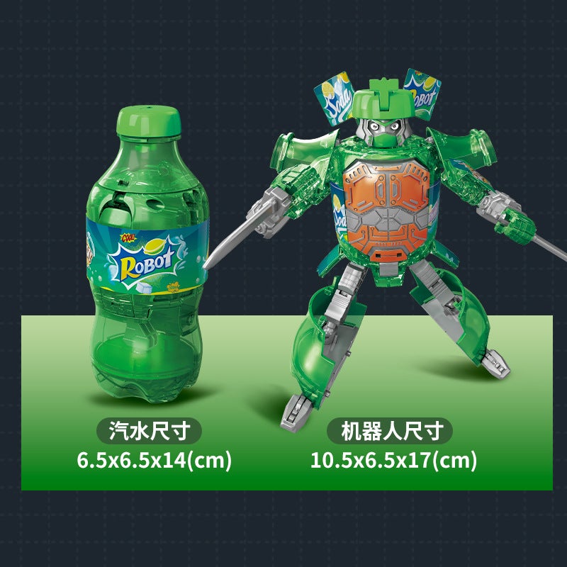 Soda Warrior Drink Transformation Robot Toy Model Hand Model Creative Children'S Day Gift - Image 1